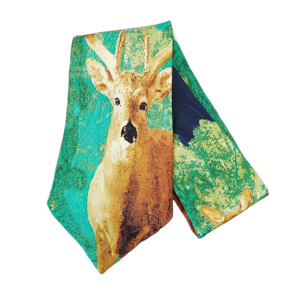 Vintage 1990s Fratello Novelty Tie Deer Buck Doe Hunting